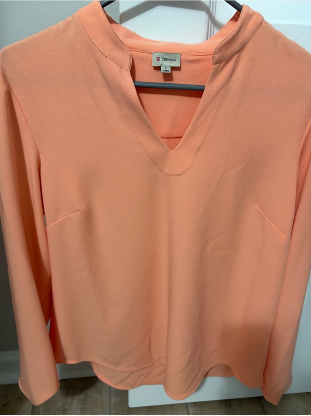 Daniel Cremieux Peach V-Neck Long Sleeve Blouse